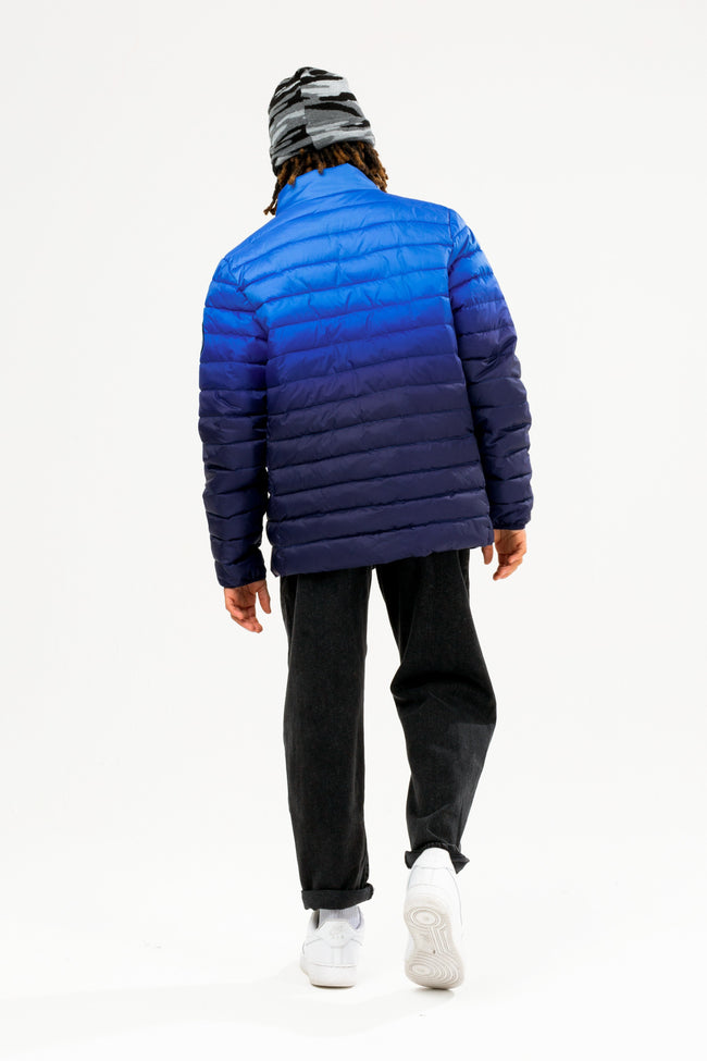 HYPE BOYS BLUE FADE CREST LIGHTWEIGHT PUFFER JACKET