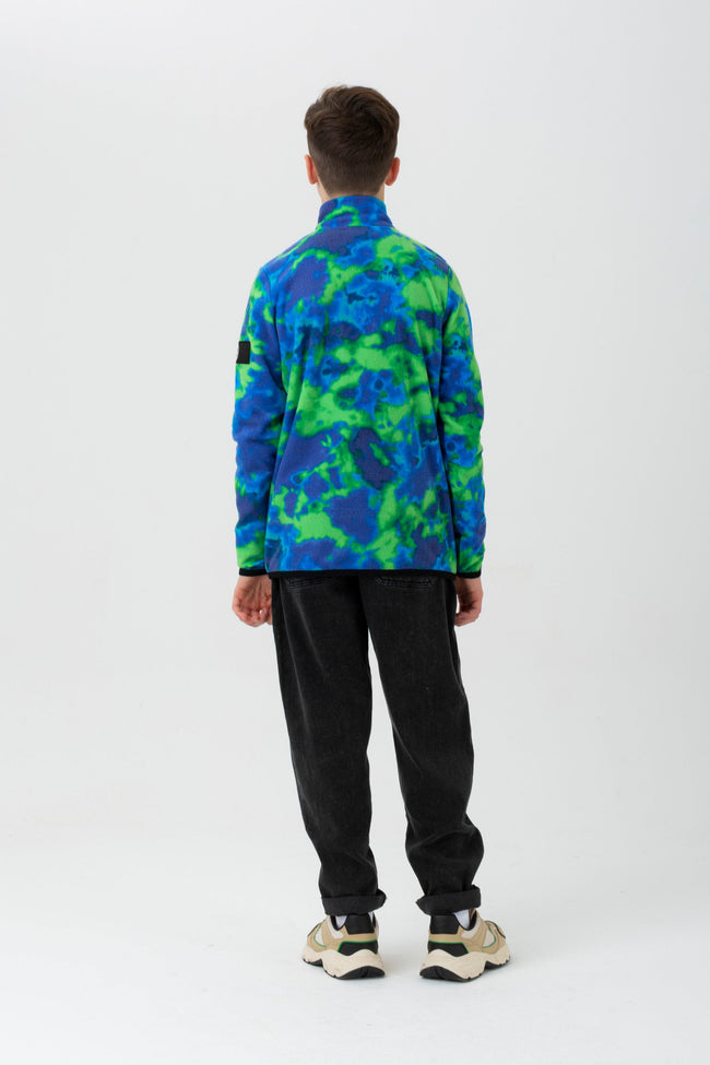 HYPE BOYS GREEN NATIVE CREST PATCH FLEECE