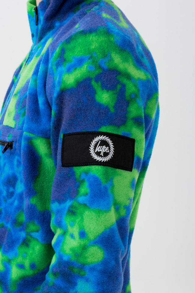 HYPE BOYS GREEN NATIVE CREST PATCH FLEECE