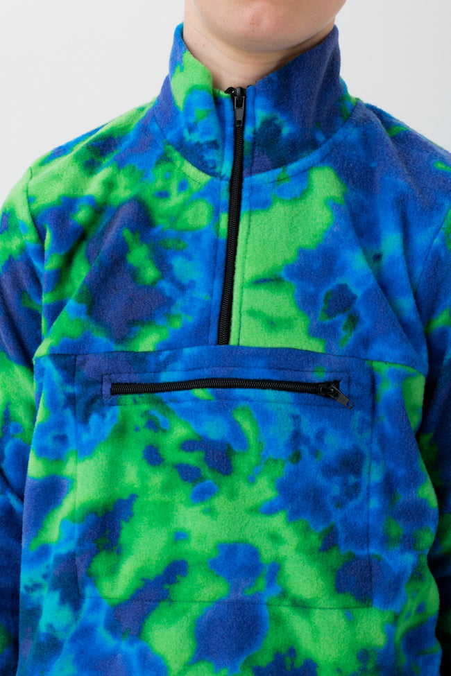 HYPE BOYS GREEN NATIVE CREST PATCH FLEECE