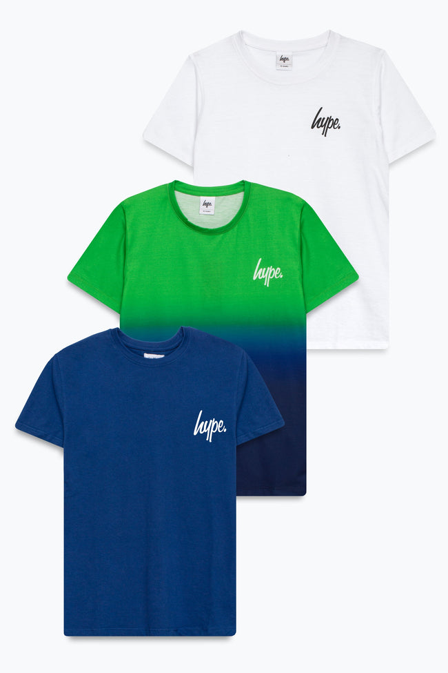 HYPE BOYS MULTI LIME SCRIPT T-SHIRT 3 PACK