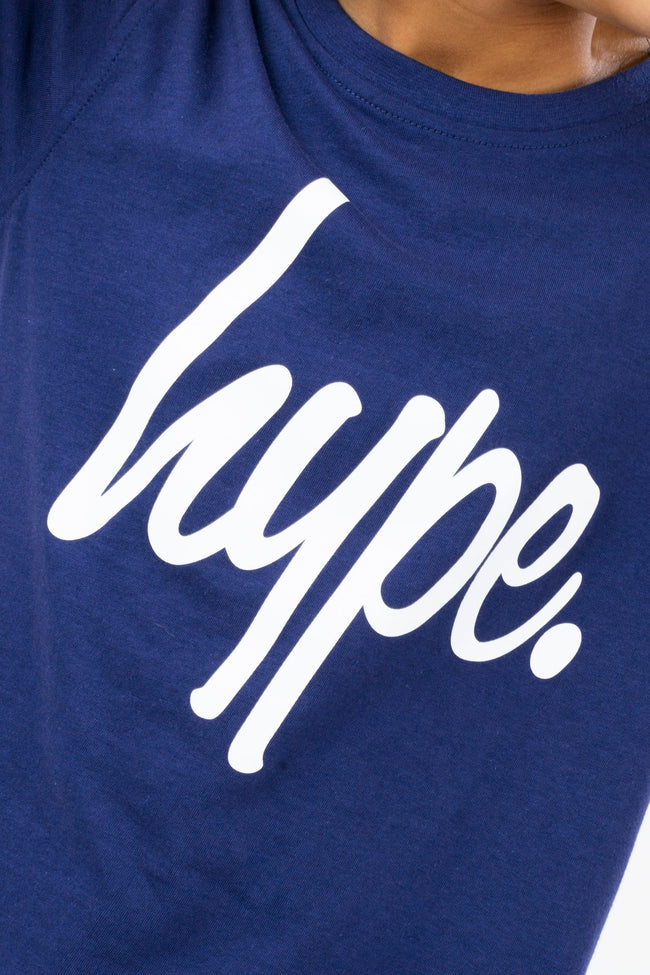 HYPE BOYS NAVY REEF SPRAY SCRIPT TEE & SHORTS SET