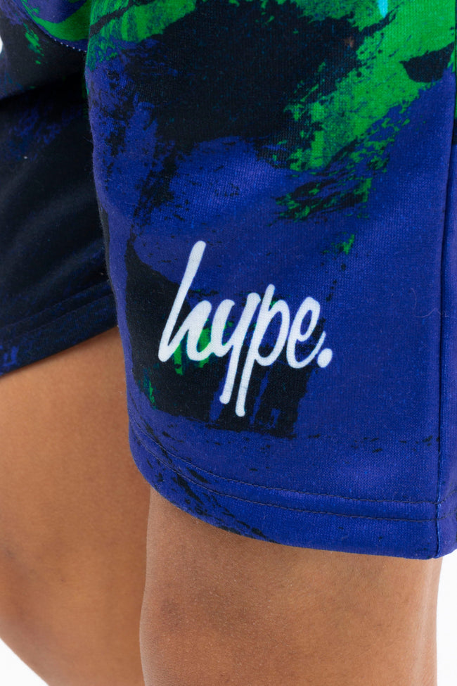 HYPE BOYS NAVY REEF SPRAY SCRIPT TEE & SHORTS SET