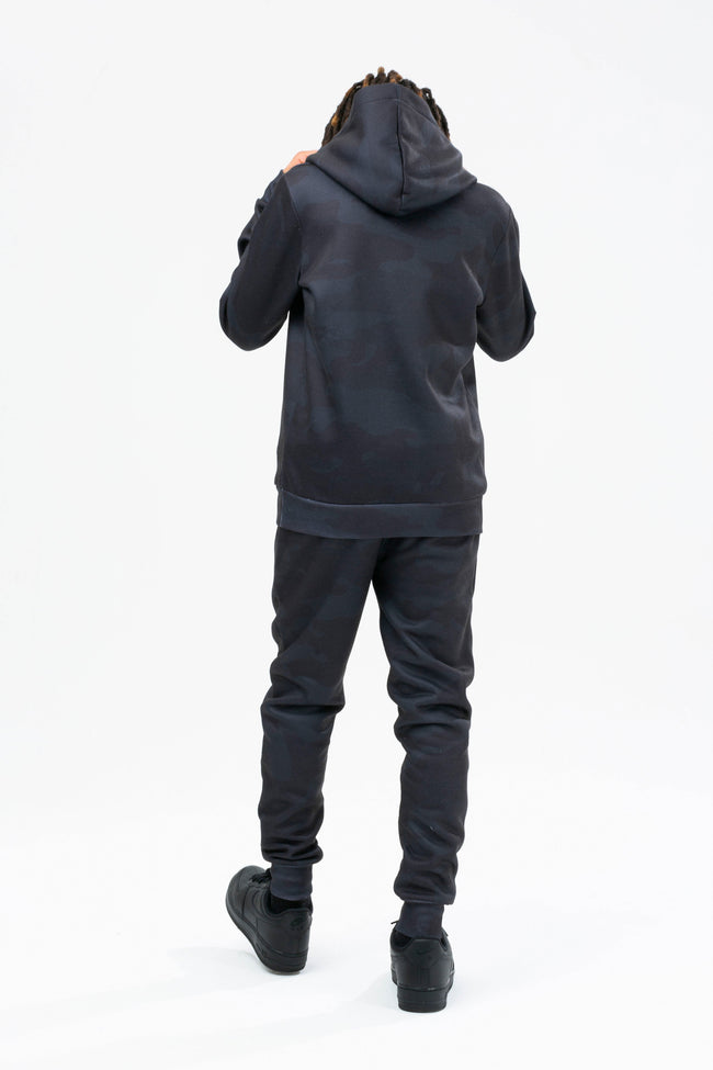 HYPE BOYS BLACK CLASSIC CAMO SCRIPT HOOD & JOGGER SET