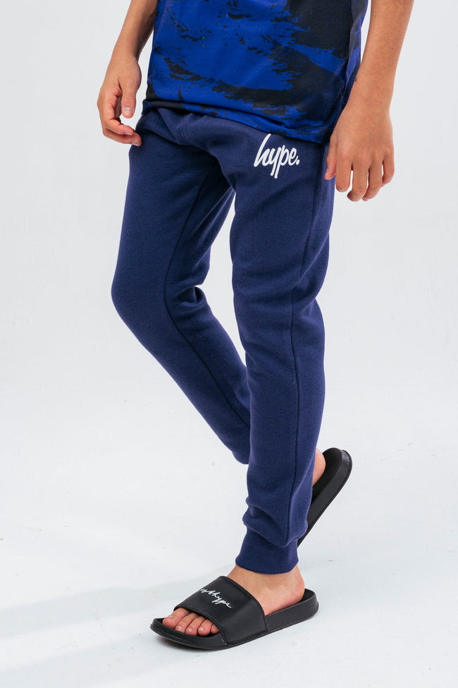 HYPE BOYS NAVY REEF SPRAY SCRIPT TEE & JOGGERS SET