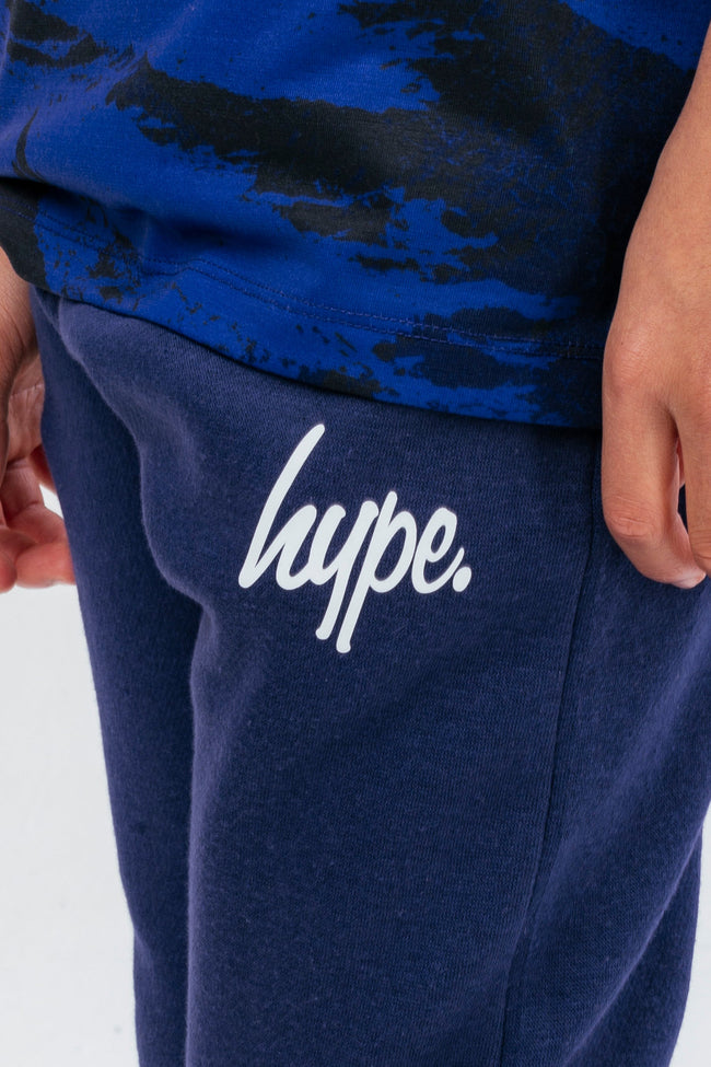 HYPE BOYS NAVY REEF SPRAY SCRIPT TEE & JOGGERS SET