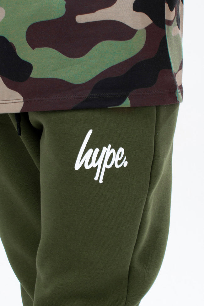 HYPE BOYS KHAKI CLASSIC CAMO SCRIPT TEE & JOGGER SET