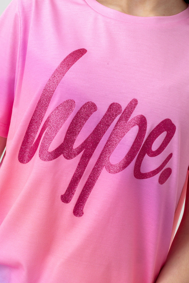 HYPE GIRLS PINK OMBRE SCRIPT T-SHIRT