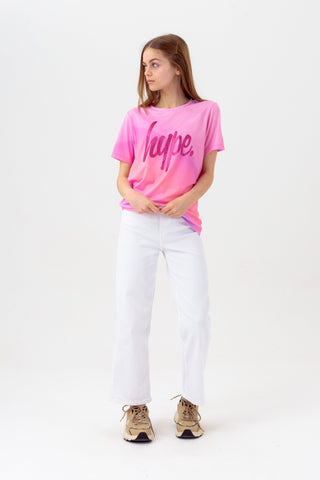 HYPE GIRLS PINK OMBRE SCRIPT T-SHIRT