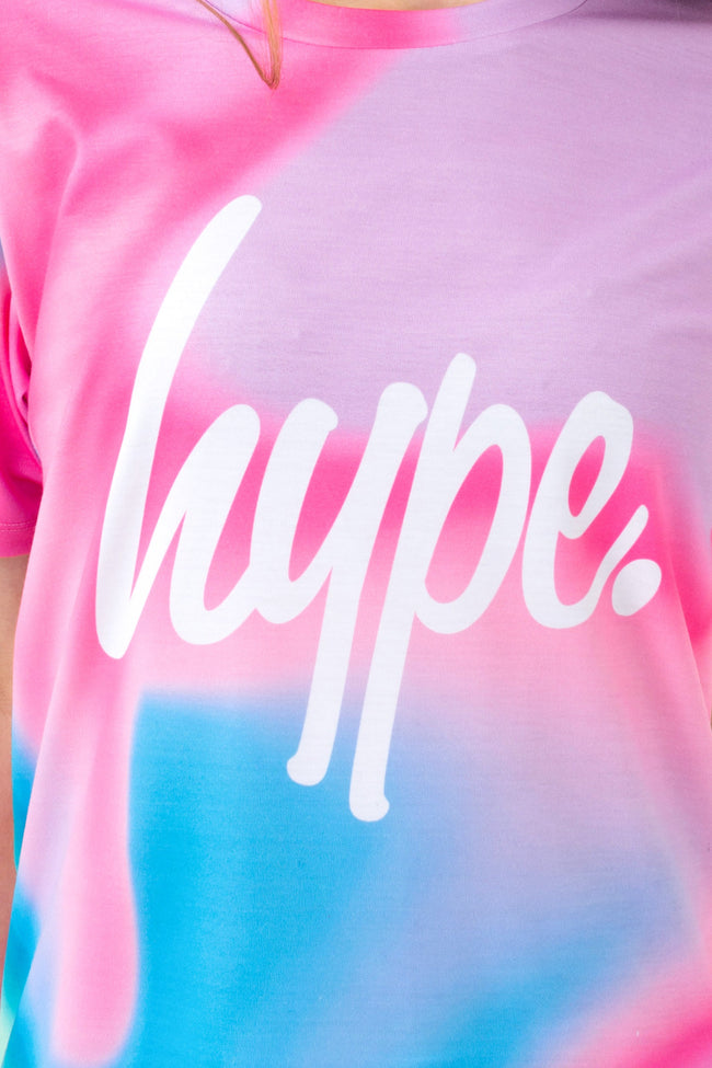 HYPE GIRLS PINK PASTEL WAVE SCRIPT T-SHIRT