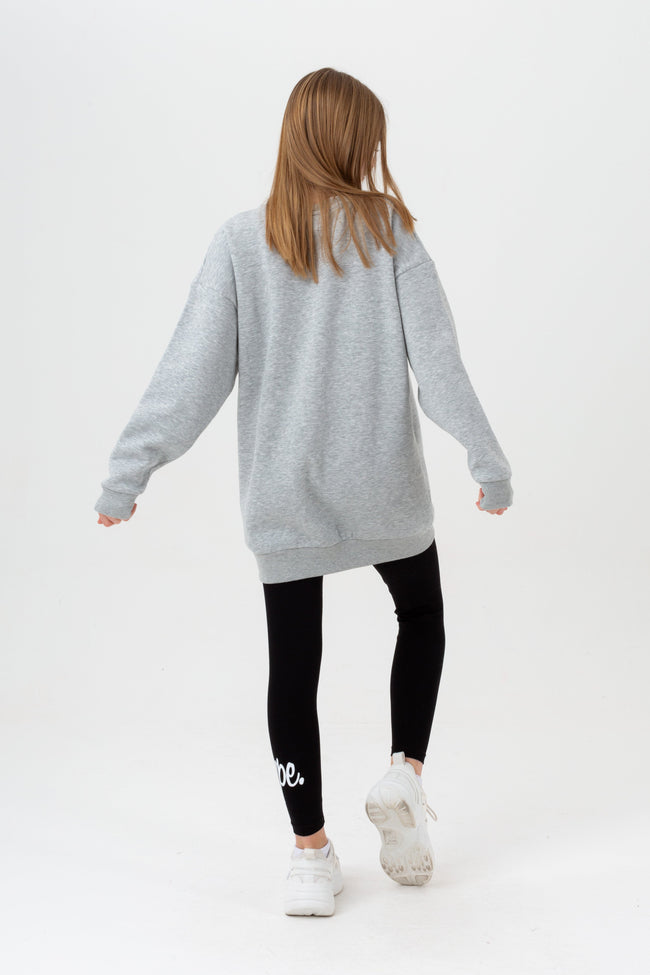 HYPE GIRLS GREY PRINCESS SCRIPT SWEAT DRESS