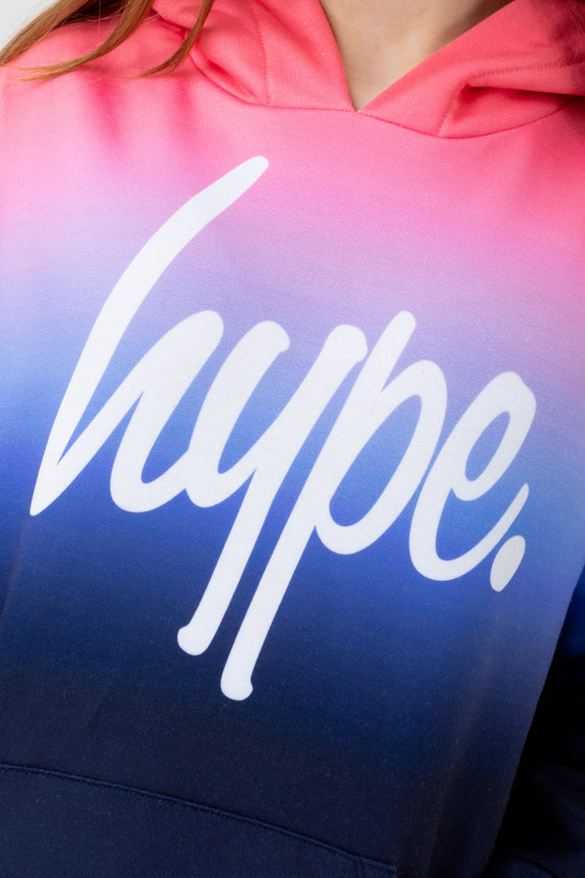 HYPE GIRLS MULTI DARK BERRY FADE SCRIPT HOODIE