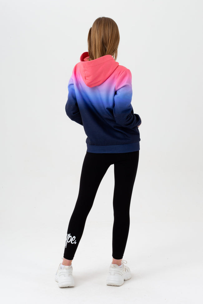 HYPE GIRLS MULTI DARK BERRY FADE SCRIPT HOODIE