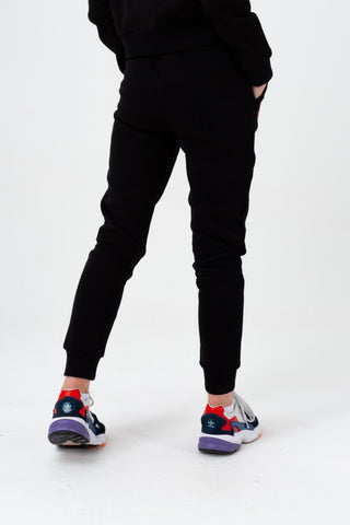 HYPE GIRLS BLACK FLOWER PATCH SCRIPT JOGGERS