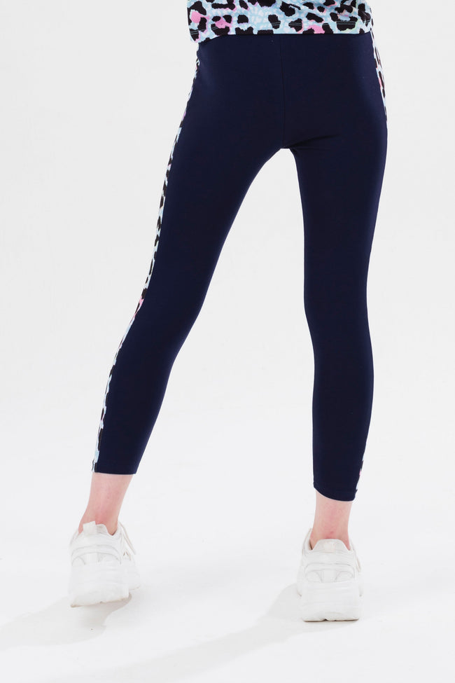 HYPE GIRLS NAVY ICE LEOPARD LEGGINGS