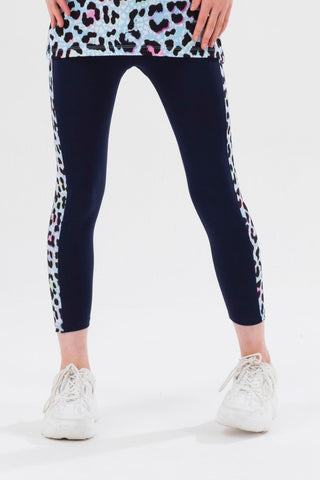 HYPE GIRLS NAVY ICE LEOPARD LEGGINGS