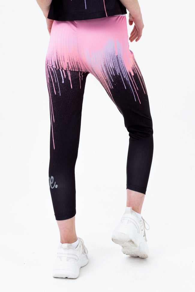 HYPE GIRLS PINK DRIPS SCRIPT LEGGINGS