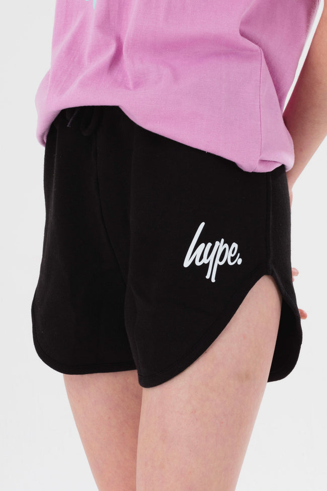 HYPE GIRLS BLACK SCRIPT RUNNER SHORTS