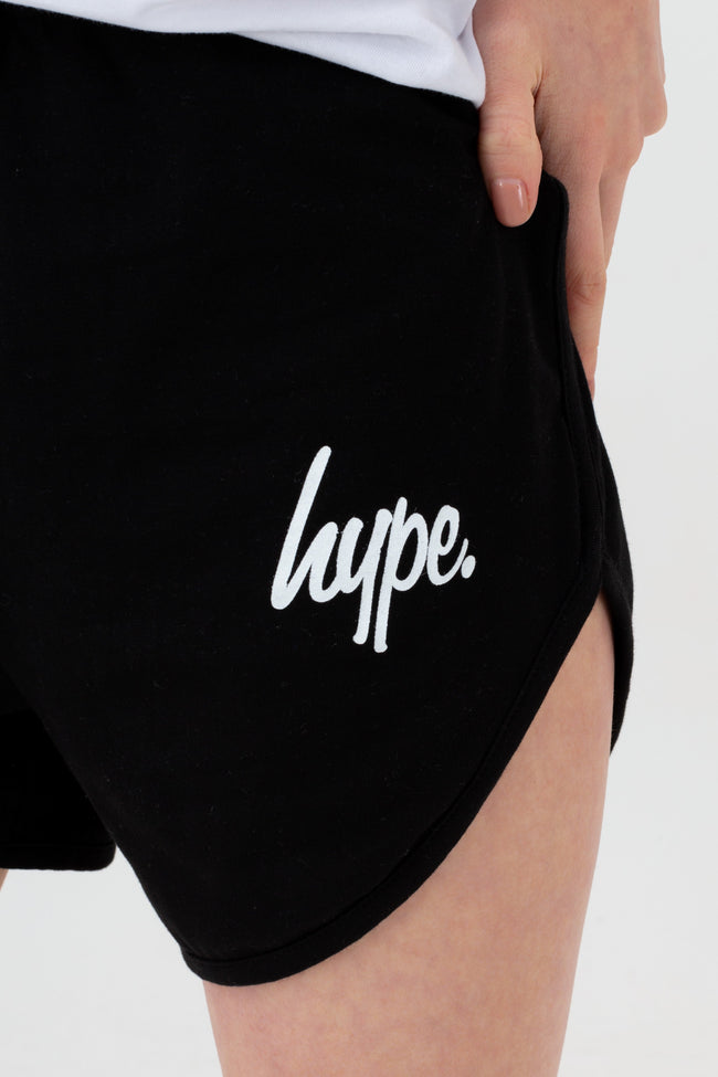 HYPE GIRLS BLACK SCRIPT RUNNER SHORTS