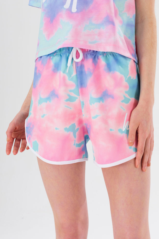 HYPE GIRLS MULTI DREAM SMUDGE SCRIPT RUNNING SHORTS