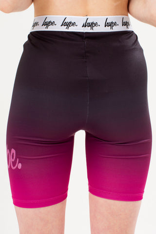 HYPE GIRLS BERRY FADE SCRIPT CYCLING SHORTS