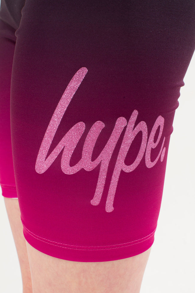 HYPE GIRLS BERRY FADE SCRIPT CYCLING SHORTS