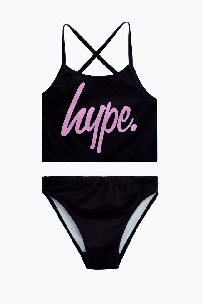 HYPE GIRLS BLACK SCRIPT BIKINI