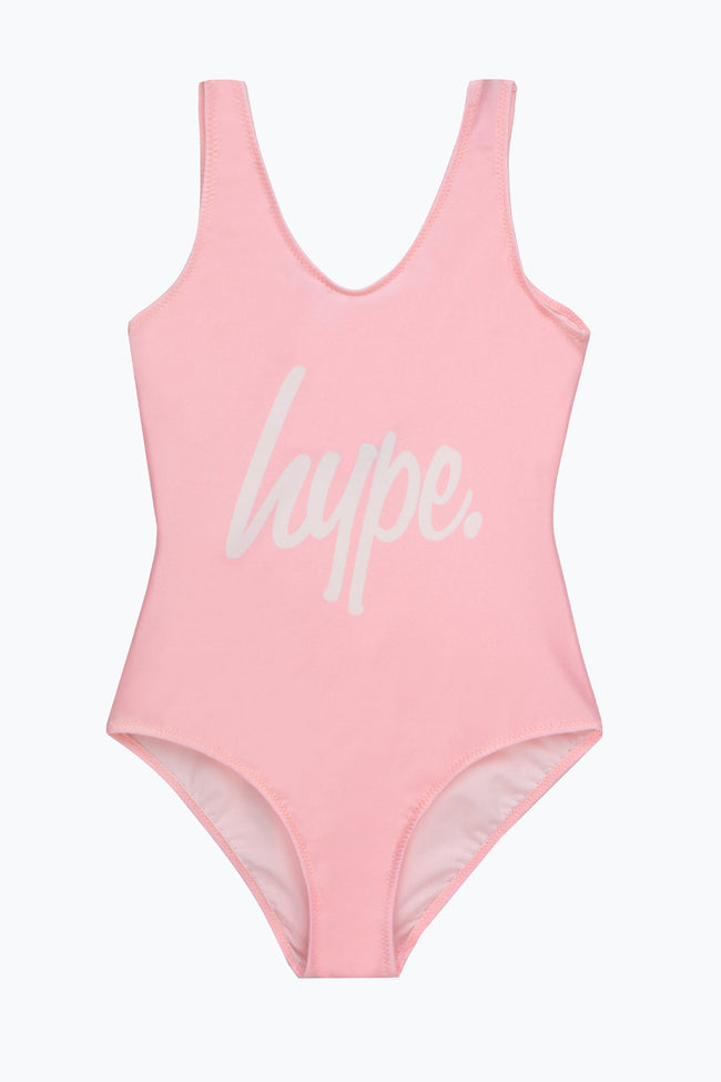 HYPE GIRLS PINK SCRIPT SWIMSUIT