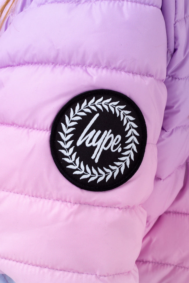 HYPE GIRLS MULTI MYKONOS FADE SCRIPT LIGHTWEIGHT PUFFER JACKET