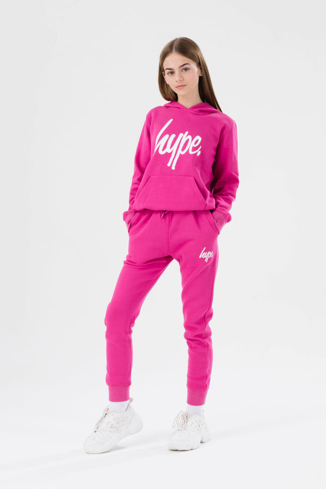 HYPE GIRLS BERRY SCRIPT HOODIE & JOGGERS SET