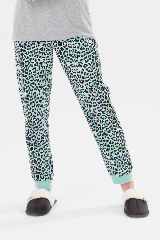 HYPE GIRLS GREY ICE LEOPARD CREST LONG PJ'S