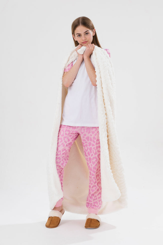 HYPE GIRLS PINK LEOPARD SCRIPT PJ'S