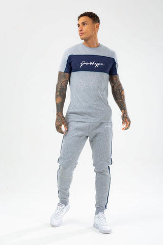 HYPE MENS GREY ATHLETE SCRIBBLE T-SHIRT