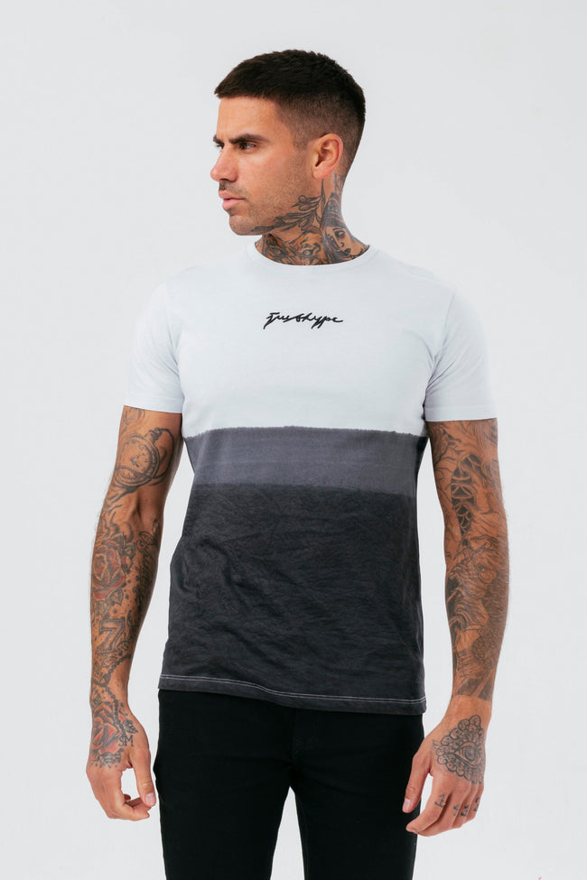 HYPE MENS BLACK FADE SCRIBBLE T-SHIRT