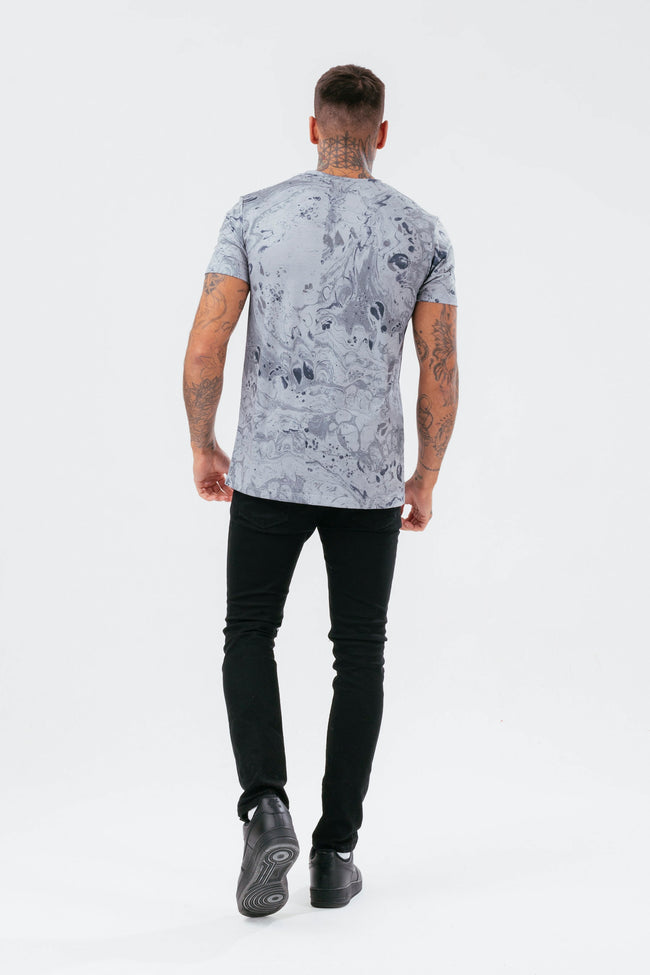 HYPE MENS GREY MINERAL SCRIBBLE T-SHIRT