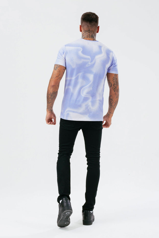 HYPE MENS BLUE CORNFLOWER WAVE SCRIBBLE T-SHIRT