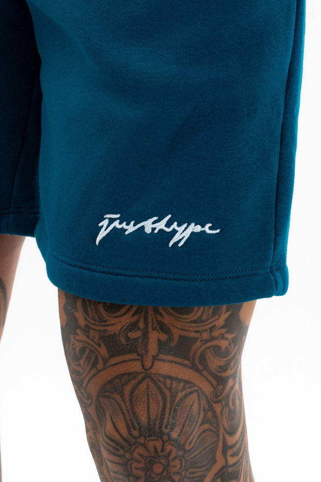 HYPE MENS TEAL FADE SCRIBBLE SHORTS