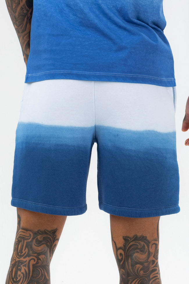 HYPE MENS BLUE LAKE FADE SCRIBBLE SHORTS