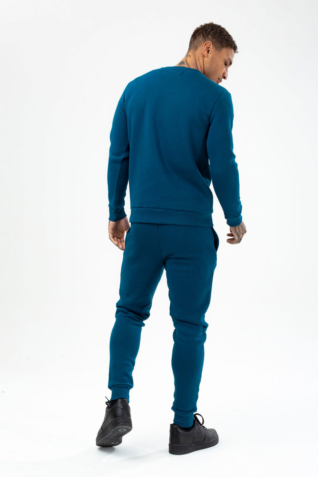 HYPE MENS TEAL SCRIBBLE CREW NECK