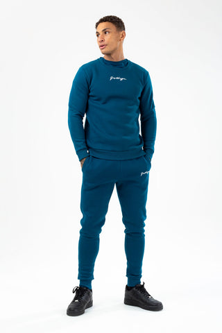 HYPE MENS TEAL SCRIBBLE CREW NECK