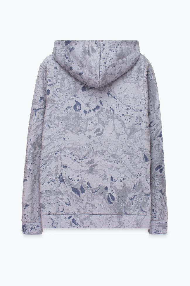 HYPE MENS GREY MINERAL SCRIBBLE HOODIE