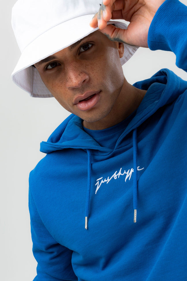 HYPE MENS BLUE SCRIBBLE HOODIE