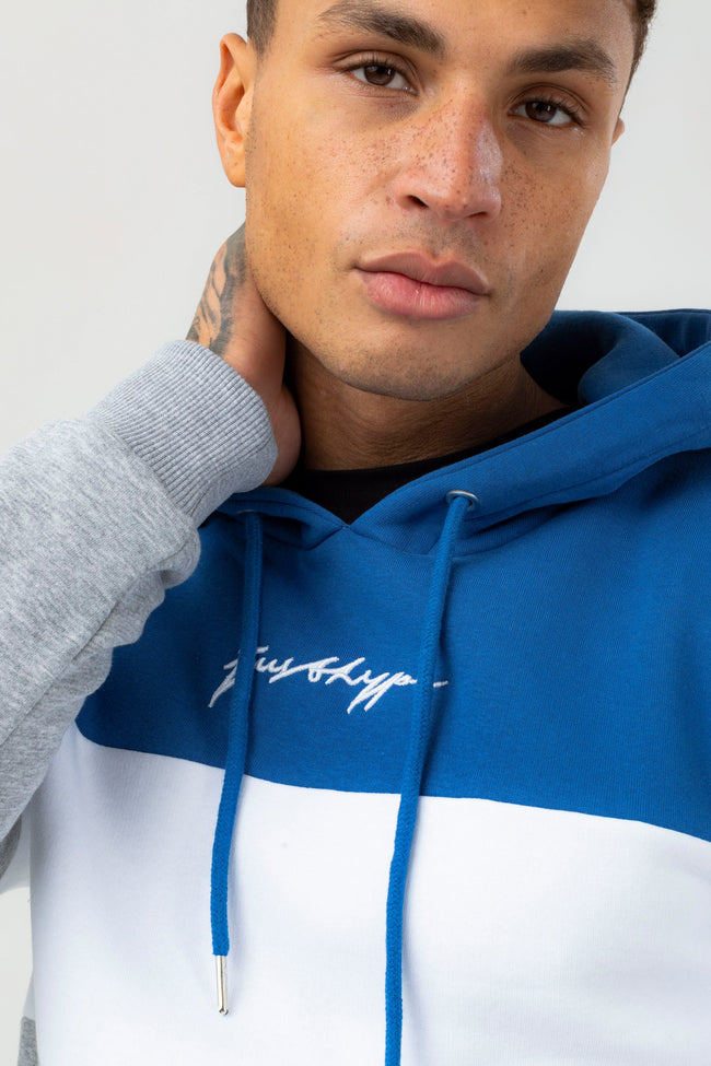 HYPE MENS BLUE ENDERBY SCRIBBLE HOODIE