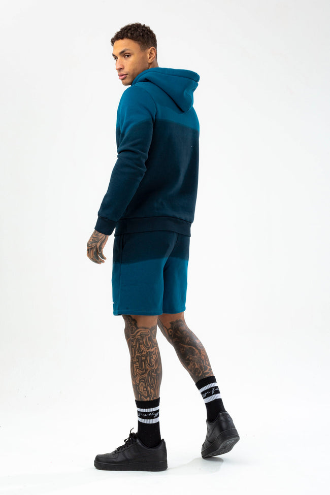 HYPE MENS TEAL FADE SCRIBBLE HOODIE