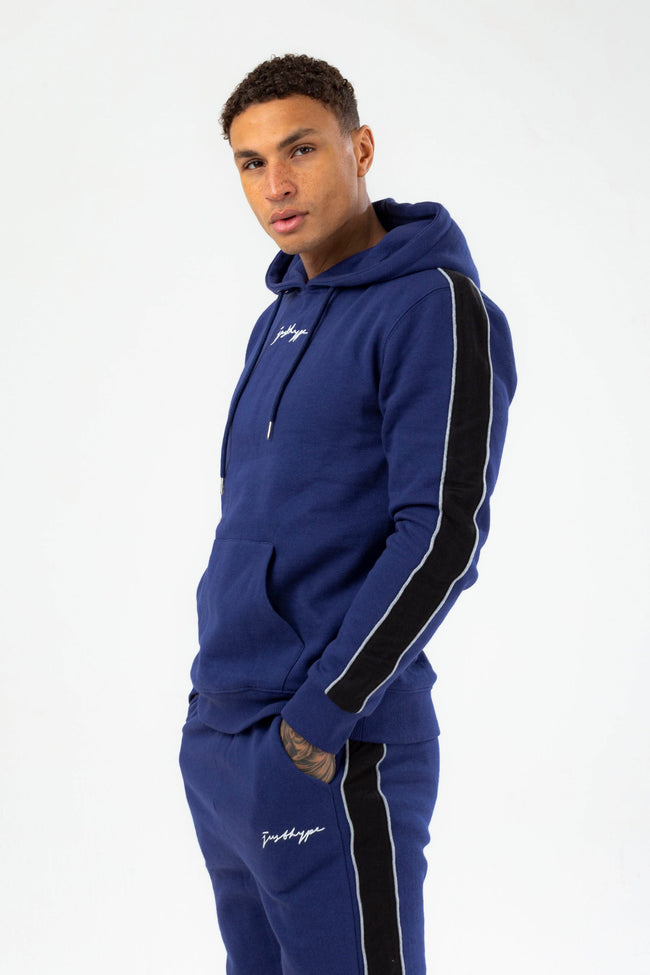 HYPE MENS NAVY ILFORD SCRIBBLE HOODIE & JOGGERS SET