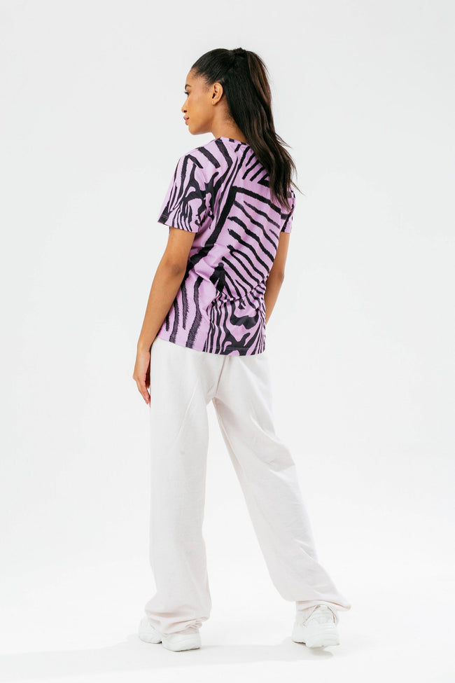 HYPE WOMENS LILAC ZEBRA SCRIBBLE T-SHIRT