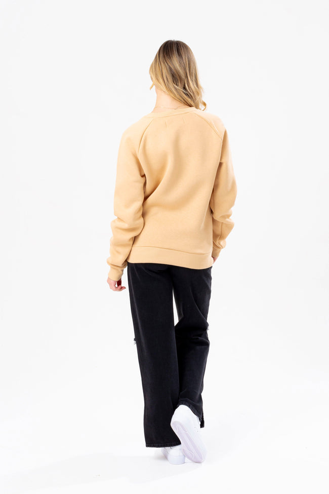 HYPE WOMENS HAZELNUT LABEL CREW NECK