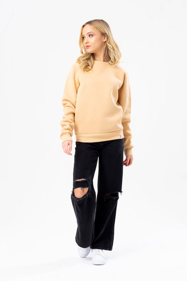 HYPE WOMENS HAZELNUT LABEL CREW NECK