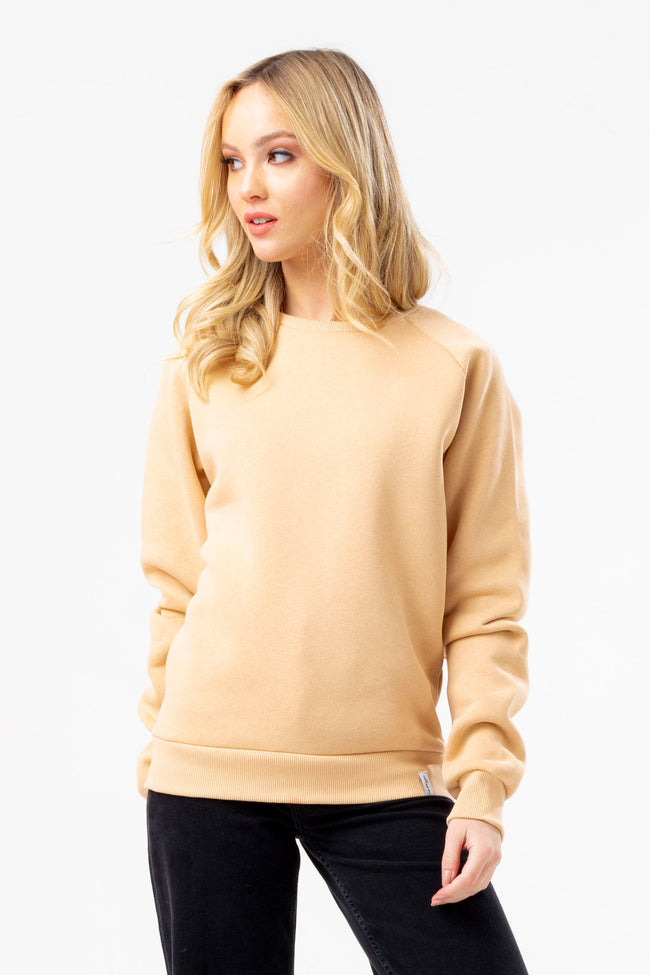 HYPE WOMENS HAZELNUT LABEL CREW NECK