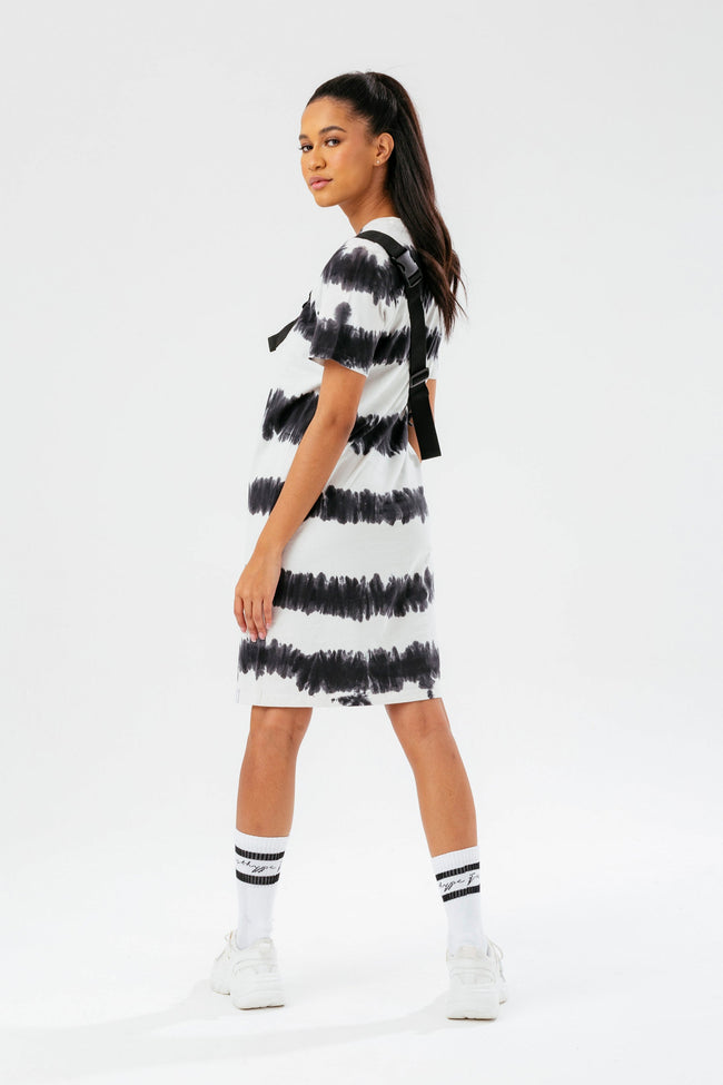 HYPE WOMENS MULTI STRIPE DYE TEE DRESS